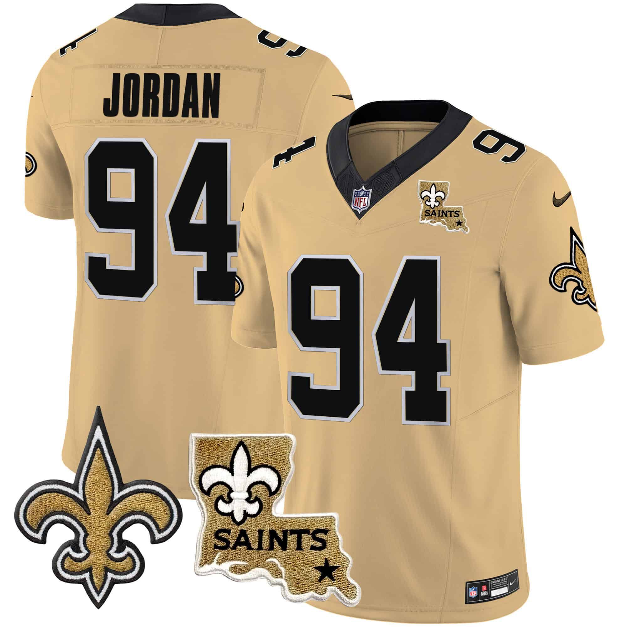 Men New Orleans Saints #94 Jordan Yellow 2024 Nike Vapor Limited NFL Jersey